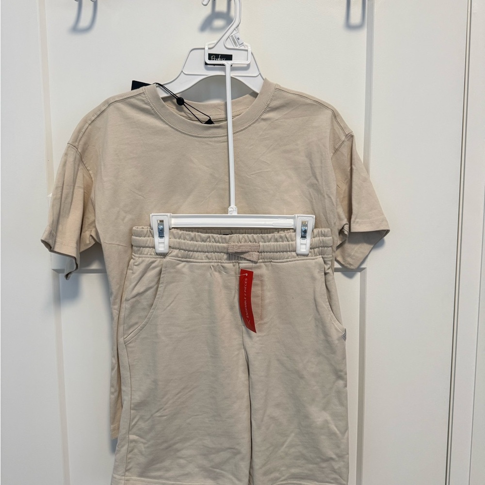 Kids Beige T-Shirt and Shorts Set